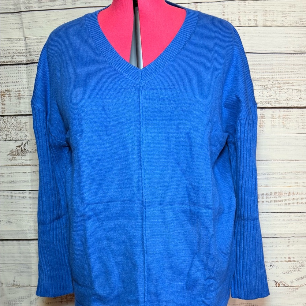 Blue V-Neck Sweater for Women (0335)